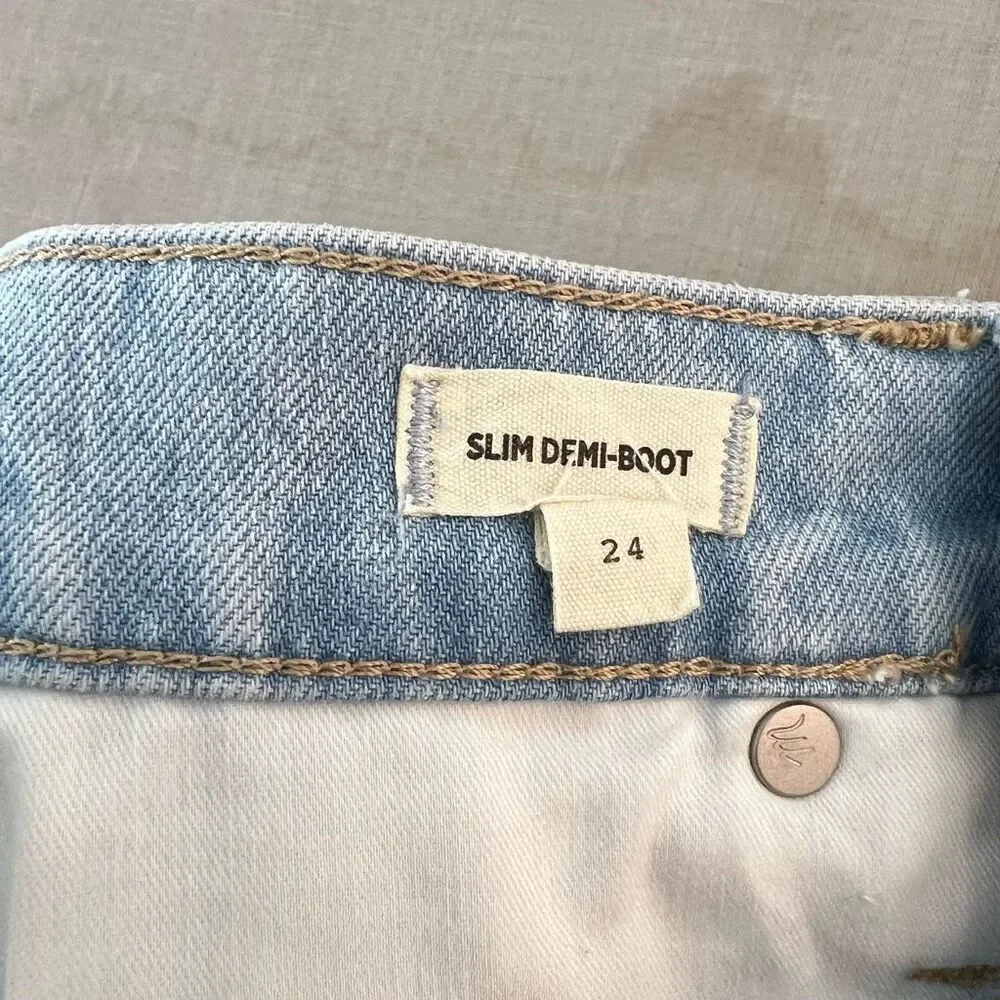 Madewell Slim Demi-Boot Jeans in Bellmeade Wash size 24